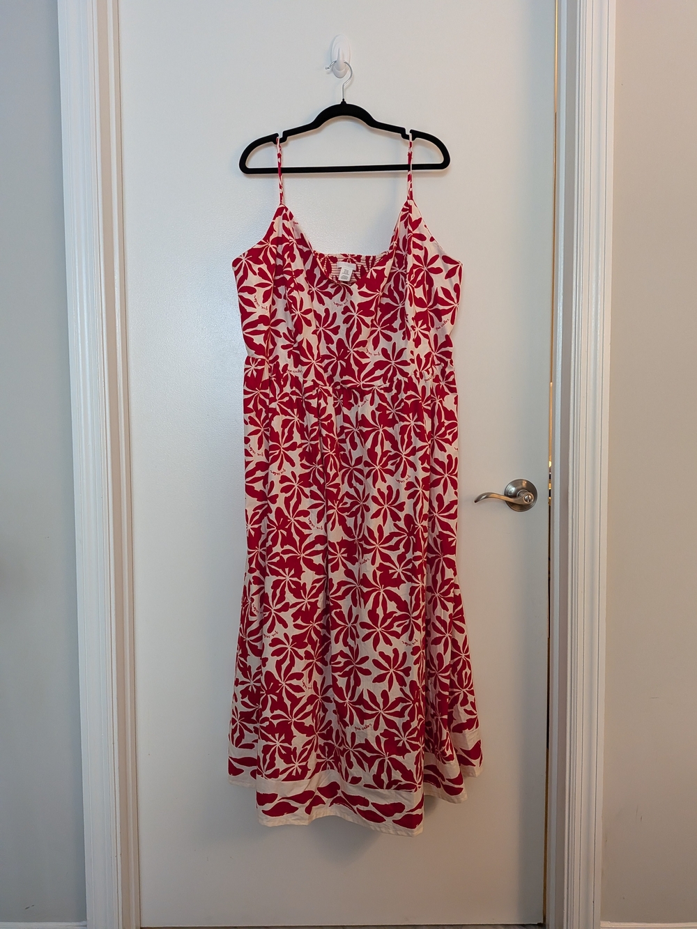 NWOT H&M - Smocked Back Floral Maxi Dress - Red & White